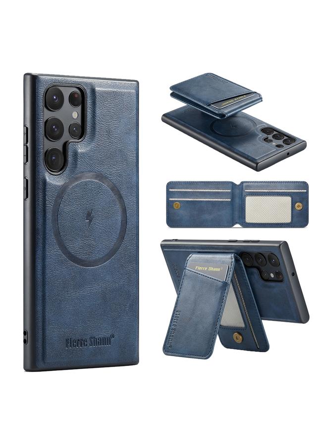 The Bros Case For Samsung Galaxy S24 Ultra 5G Fierre Shann Cowhide Vertical Flip Magnetic Card Holder Phone Case