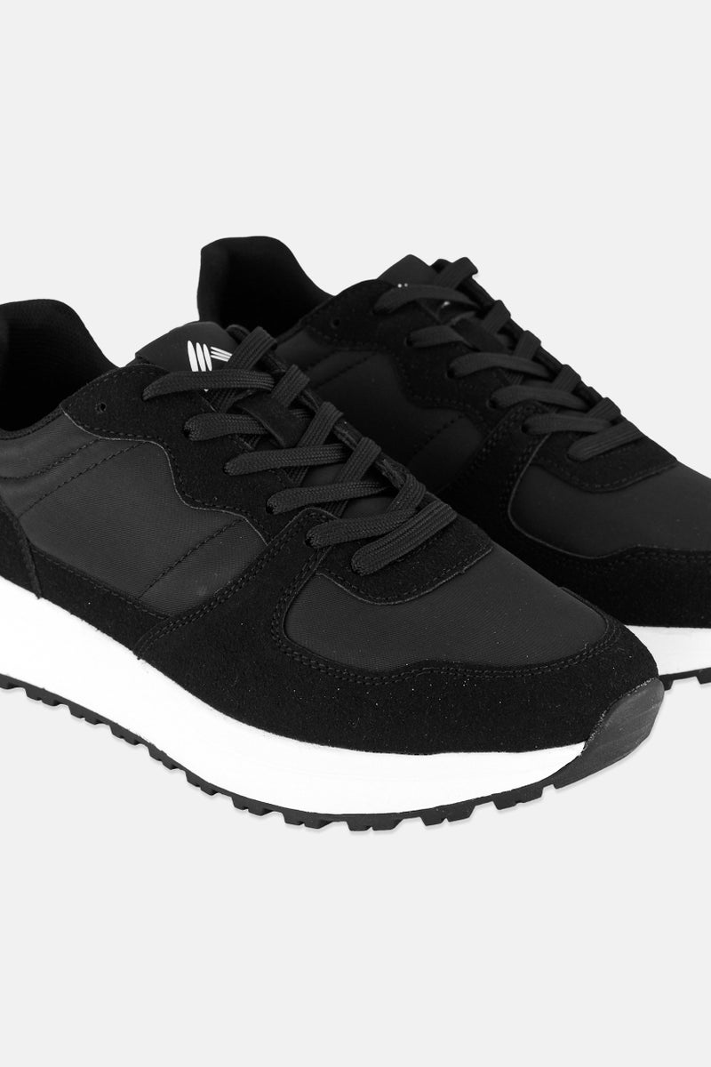 RBX Men Brand Logo Lace Up Outdoor Shoes, Black - Image 3