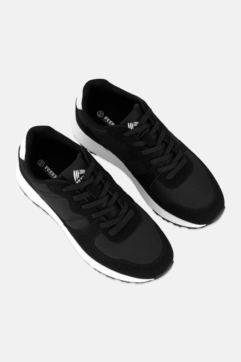 RBX Men Brand Logo Lace Up Outdoor Shoes, Black - Image 4