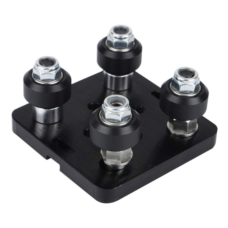 Black 2040 Aluminum V Groove Gantry Plate With 5 Mini Wheels For 3D Printer System - Image 2
