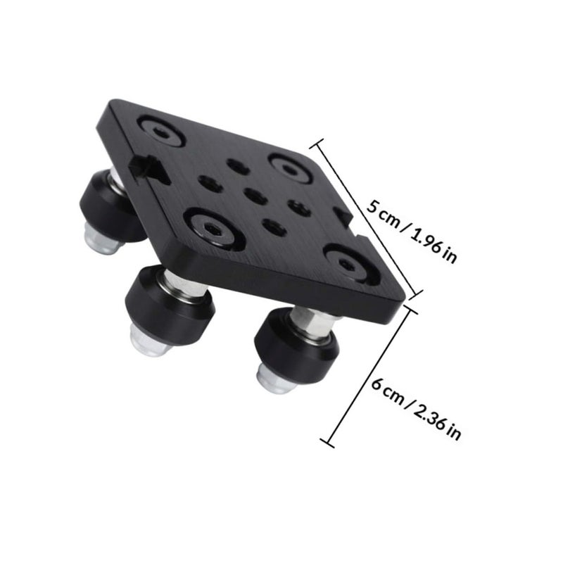 Black 2040 Aluminum V Groove Gantry Plate With 5 Mini Wheels For 3D Printer System - Image 3