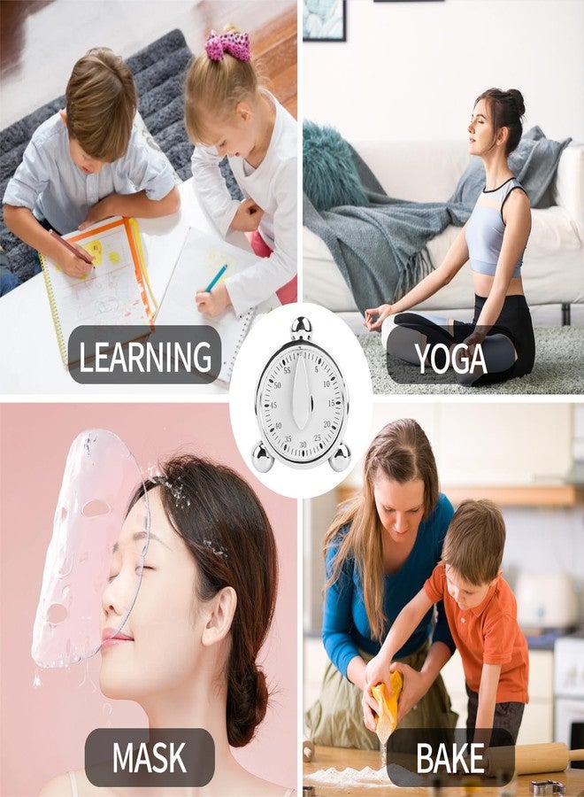 يافيجي مؤقت مطبخ لكبار السن، مؤقت ميكانيكي للطبخ لمدة 60 دقيقة، منبه عالٍ للطبخ والخبز، لا يحتاج إلى بطاريات، مؤقت مرئي، مثالي لإدارة المطبخ، توقيت دقيق للطبخ، عبوة واحدة - Image 5