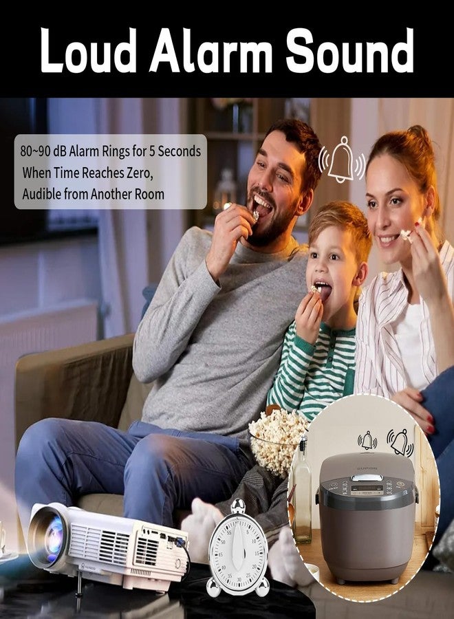 يافيجي مؤقت مطبخ لكبار السن، مؤقت ميكانيكي للطبخ لمدة 60 دقيقة، منبه عالٍ للطبخ والخبز، لا يحتاج إلى بطاريات، مؤقت مرئي، مثالي لإدارة المطبخ، توقيت دقيق للطبخ، عبوة واحدة - Image 3