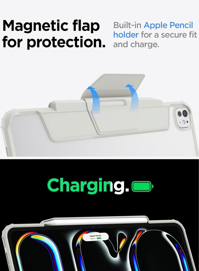 Spigen Air Skin Pro for iPad Pro 13 inch Case Cover M5/M4 (2025-2024)  with Detachable Magnetic Cover, Transparent Back and Pencil Holder - Gray - Image 5