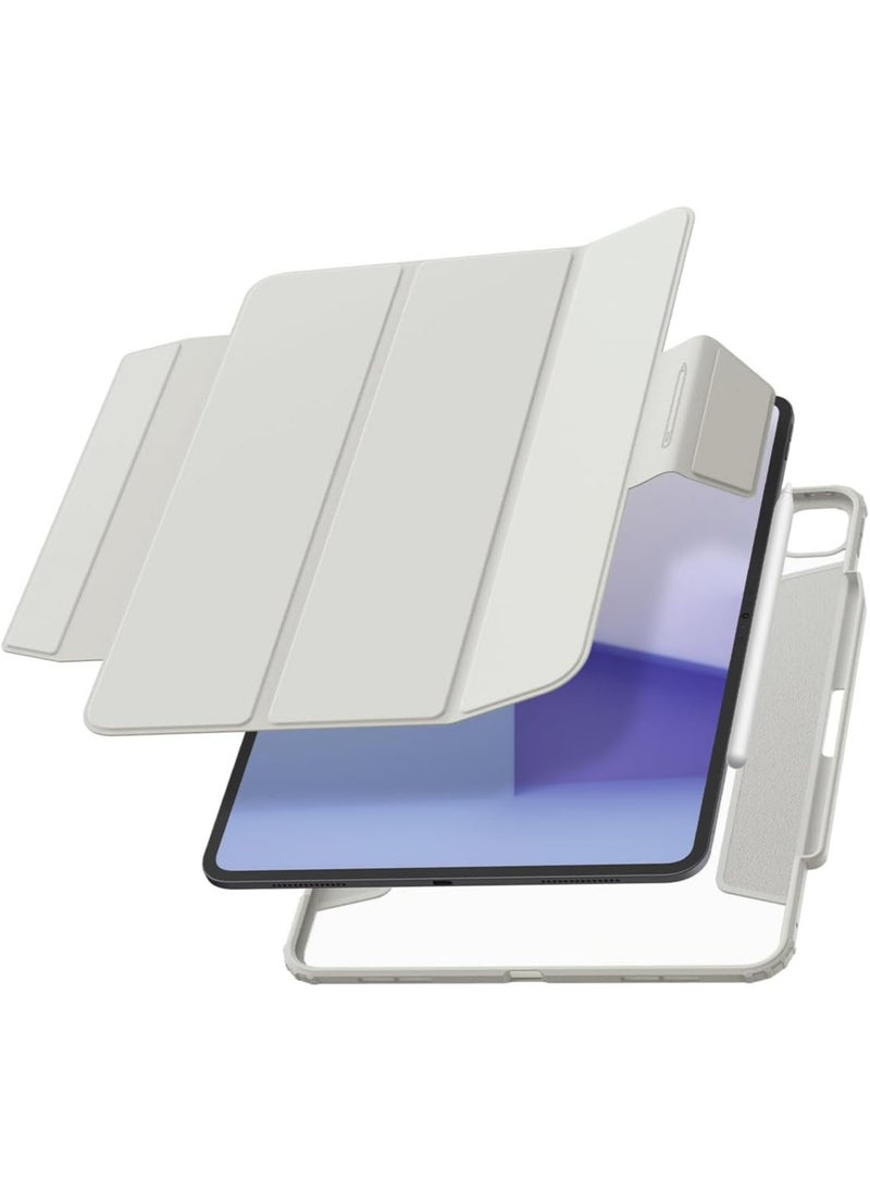 Spigen Air Skin Pro for iPad Pro 13 inch Case Cover (2024) M4 with Detachable Magnetic Cover, Transparent Back and Pencil Holder - Gray  - Image 1