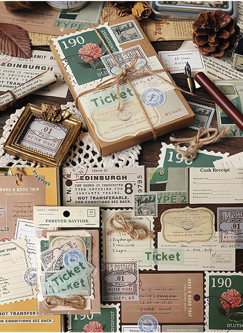 Journal Stickers, Vintage Scrapbook Stickers, 120 Piece Antique Stickers Parchment Old Retro Scrapbooking Paper for Art Journaling, DIY Crafts, Bullet Journals, Planners, Scrapbooking Supplies  - Image 2