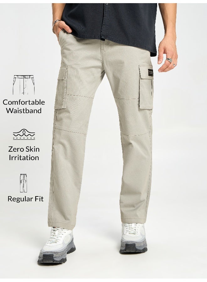 بيونغ بنطلون كارجو رجالي بلون رمادي غامق - Image 4