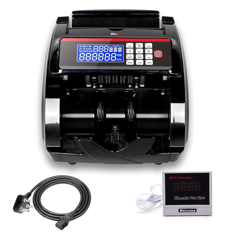 iBELL آلة عد النقود CM13-LB | عداد نقدي عالي السرعة 1000 ورقة/دقيقة | كشف الأوراق المزورة UV، MG، IR، MT | عداد أوراق متعدد العملات | وظيفة الدفعة والإضافة | ضمان لمدة سنة - Image 1