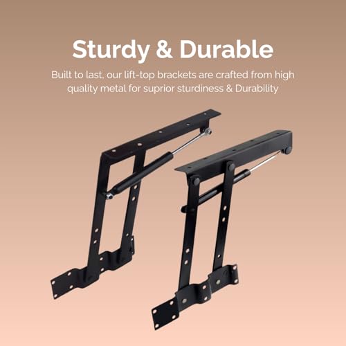 Innofur Lift Up Coffee Table Hinge Mechanism | Modern Top Lifting Frame Hardware | Spring Loaded Furniture Hinges - Image 5
