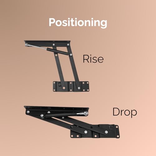 Innofur Lift Up Coffee Table Hinge Mechanism | Modern Top Lifting Frame Hardware | Spring Loaded Furniture Hinges - Image 4