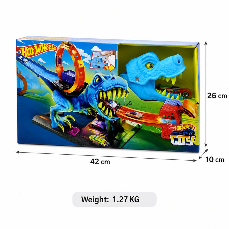 Hot Wheels City T-Rex Chomp Down Track Set with 1 Car - HKX42 - Image 4