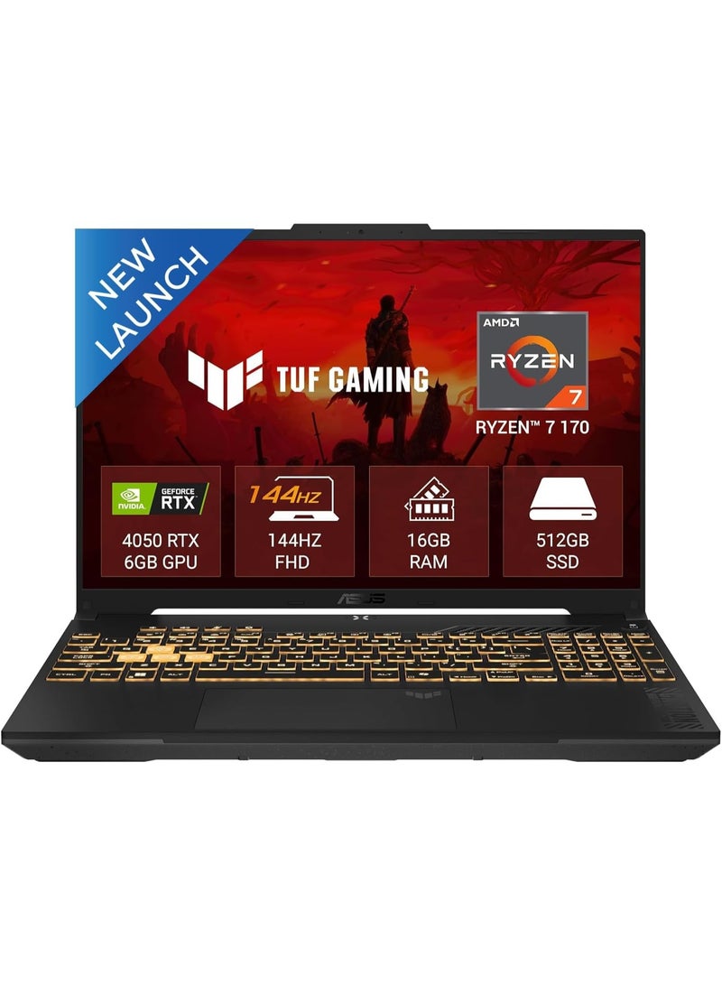 ASUS TUF Gaming A16 (2026) FA607NU Gaming Laptop AMD Ryzen 7 170 Processor 16GB DDR5 RAM 512GB SSD 16" WUXGA 144Hz Display NVIDIA GeForce RTX 4050 6GB GDDR6 RGB Backlit Keyboard English Jasper Grey - Image 1