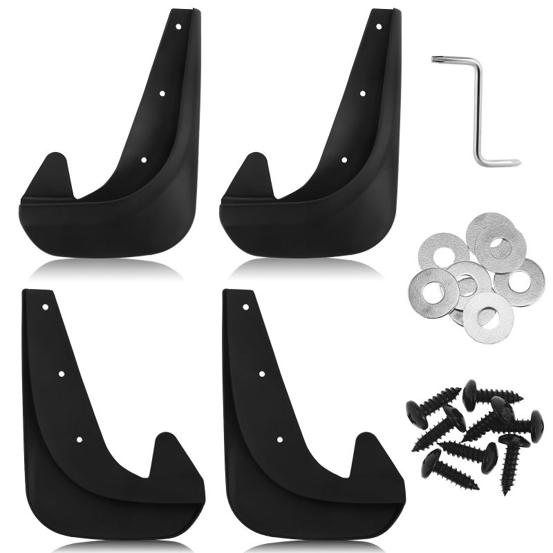 Universal 4Pcs Car Mud Flaps Set Front Rear Wheel Mud Guards Splash Guards For Most Vehicles - Image 2