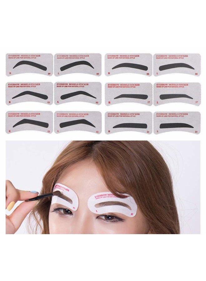 GOETOR 60 PCS Eyebrow Stencils 6 Styles Non-Woven Shaping Grooming Stencil Kit Eyebrow Drawing Guide Makeup Template DIY Tools For Beginners - Image 1