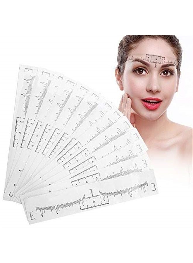 100Pcs/Set Disposable Eyebrow Ruler Makeup Microblading Eyebrow Tattoo Stencil Measurement