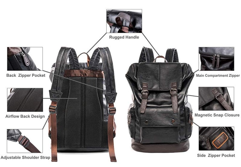 Handcuffs Backpacks Vegan Leather Casual Backpack Multipurpose Travelling Bags Daypacks For Men And Women (Black) - Image 4
