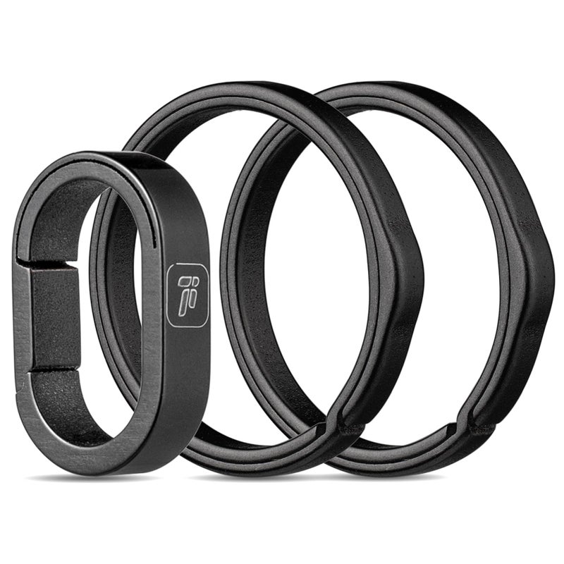 FEGVE Key Ring Titanium Side Pushing Key Rings Keychain Rings Small Split Keyrings for Men Black - Image 3