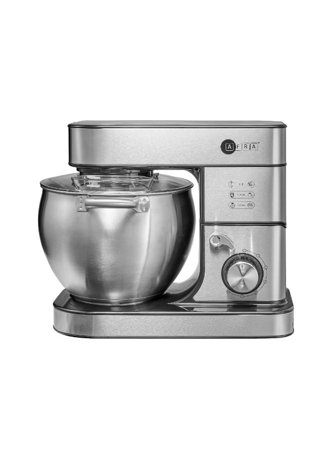 AFRA Stand Mixer Premium 8L 2000W Stainless Steel | 6 Speed Food Mixer with Dough Hook, Beater & Whisk | Planetary Kitchen Mixer,2 years warranty. 8 L 2000 W 408696 STEEL - Image 2