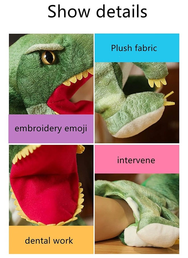 Ant - Green Dinosaur Plush Hand Puppet, Dinosaur Plush Animal Hand Puppet Plush Toy for Early Education Role-Playing(30cm) - Image 1
