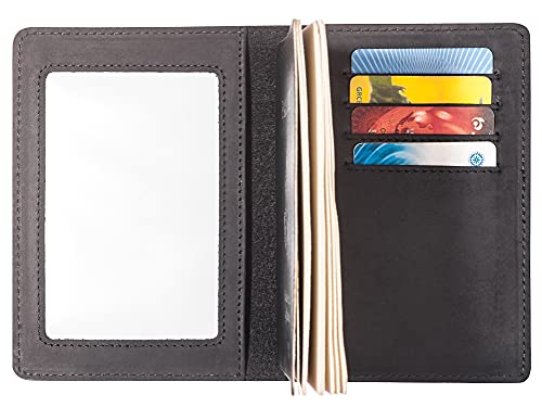 AGBIADD Genuine Leather Passport and Vaccine Card Holder Combo, RFID Blocking, Black, Unisex - Image 5