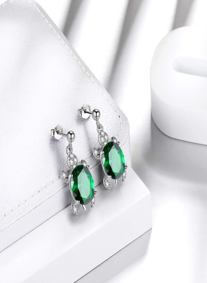 Aurora Tears Green Turtle Dangle Earring Birthstone Earrings Drop Sea Animal Turtle Jewelry for Birthday Gift - Image 5