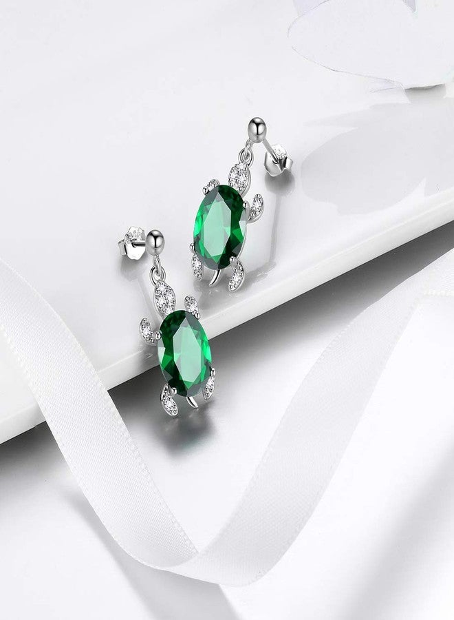 Aurora Tears Green Turtle Dangle Earring Birthstone Earrings Drop Sea Animal Turtle Jewelry for Birthday Gift - Image 3