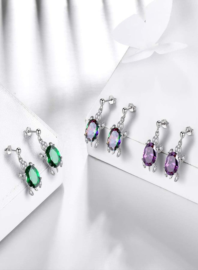 Aurora Tears Green Turtle Dangle Earring Birthstone Earrings Drop Sea Animal Turtle Jewelry for Birthday Gift - Image 4