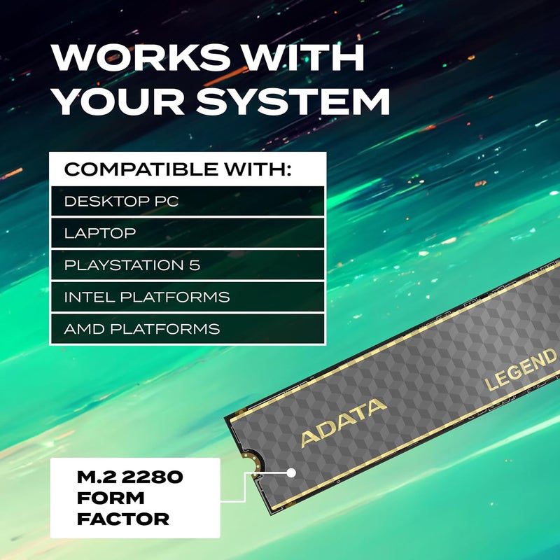 SLEG-860-500GCS M.2 500GB Legend 860 NVMe PCIe 4.0 5000/3000MB/s Solid State Drive - Image 5