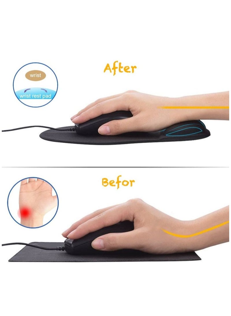 Haing - Ergonomic Mouse Pad with Gel Wrist Rest Support Comfortable Wrist Rest Mouse Pad with Non Slip PU Base for Computer Laptop Home Office Travel - Image 1
