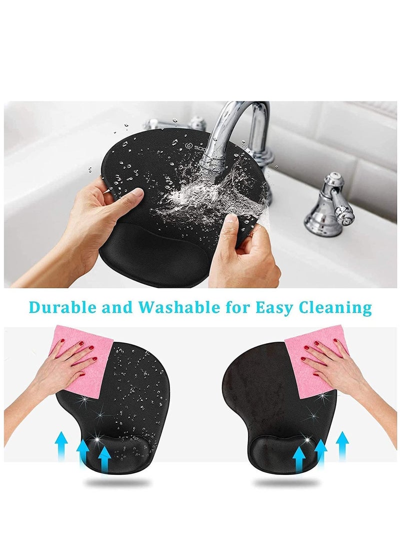 Haing - Ergonomic Mouse Pad with Gel Wrist Rest Support Comfortable Wrist Rest Mouse Pad with Non Slip PU Base for Computer Laptop Home Office Travel - Image 1