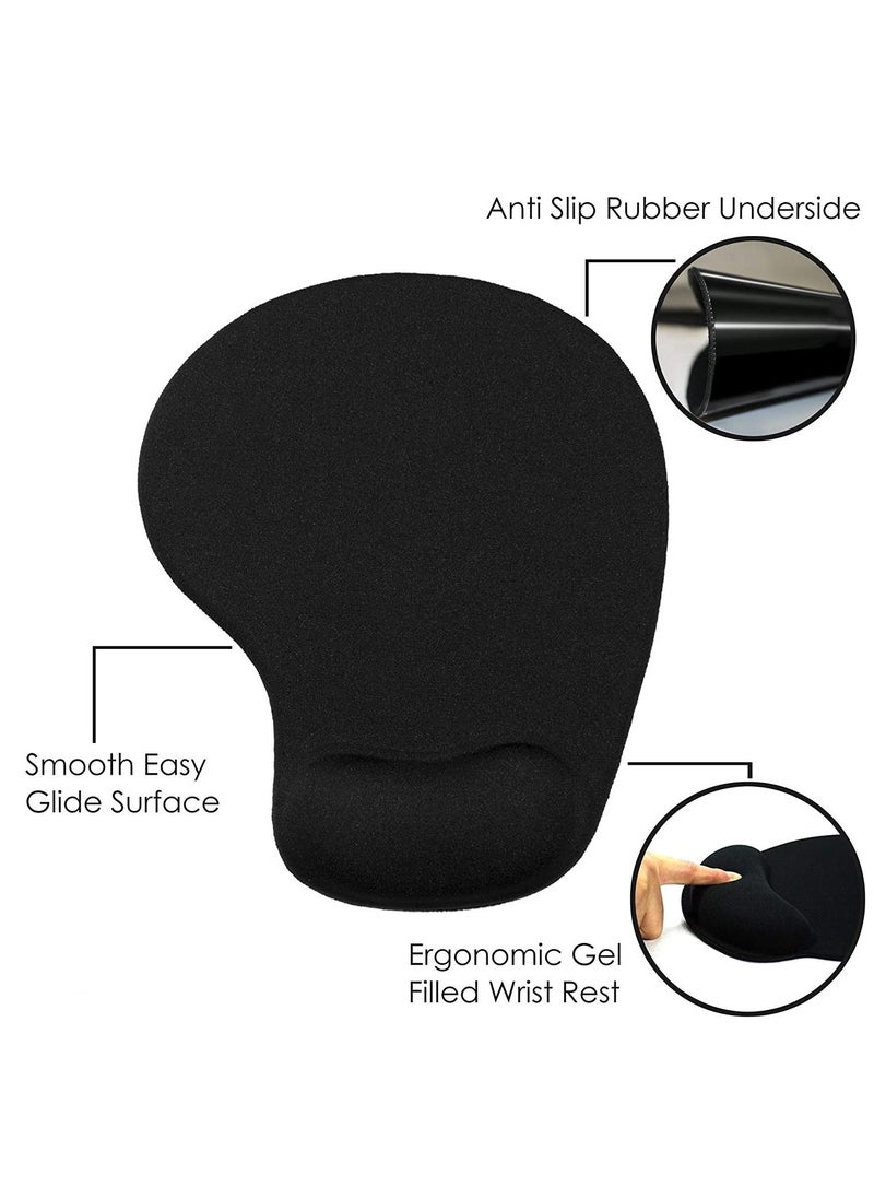 Haing - Ergonomic Mouse Pad with Gel Wrist Rest Support Comfortable Wrist Rest Mouse Pad with Non Slip PU Base for Computer Laptop Home Office Travel - Image 1