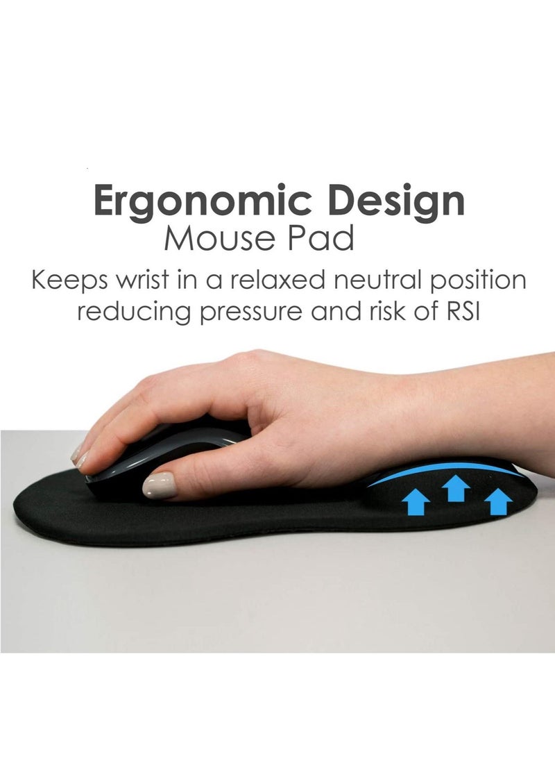 Haing - Ergonomic Mouse Pad with Gel Wrist Rest Support Comfortable Wrist Rest Mouse Pad with Non Slip PU Base for Computer Laptop Home Office Travel - Image 1