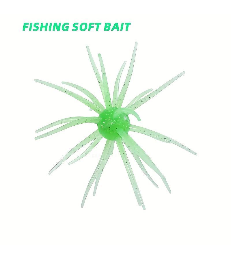 Floating Soft Sea Urchin Lure Durable PVC Bait 5 Dark Green Boxed Fishing Tool - Image 3