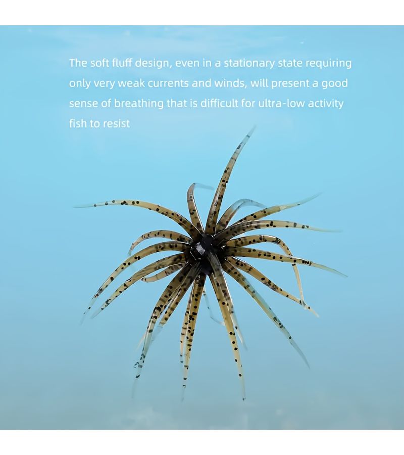 Floating Soft Sea Urchin Lure Durable PVC Bait 5 Dark Green Boxed Fishing Tool - Image 4