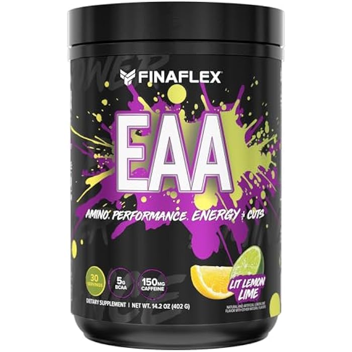 FINAFLEX EAA Hardcore, Lit Lemon-Lime - 14.2 oz - Promotes Performance, Energy & Cuts - with BCAAs, L-Glutamine, L-Arginine, Acetyl-L-Carnitine & Caffeine - 30 Servings - Image 1