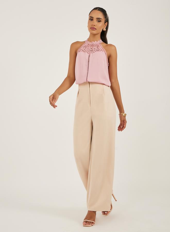 Styli Lace Detail High Neck Cami Top  - Image 3