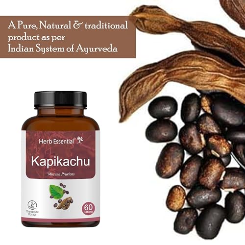 Herb Essential Kapikachu Tablets 500mg, 60 Tablets | Mucuna Pruriens, Boosts Energy, Vitality & Mood | Natural, Vegan & Paraben-Free | Ayurvedic Supplement - Image 5