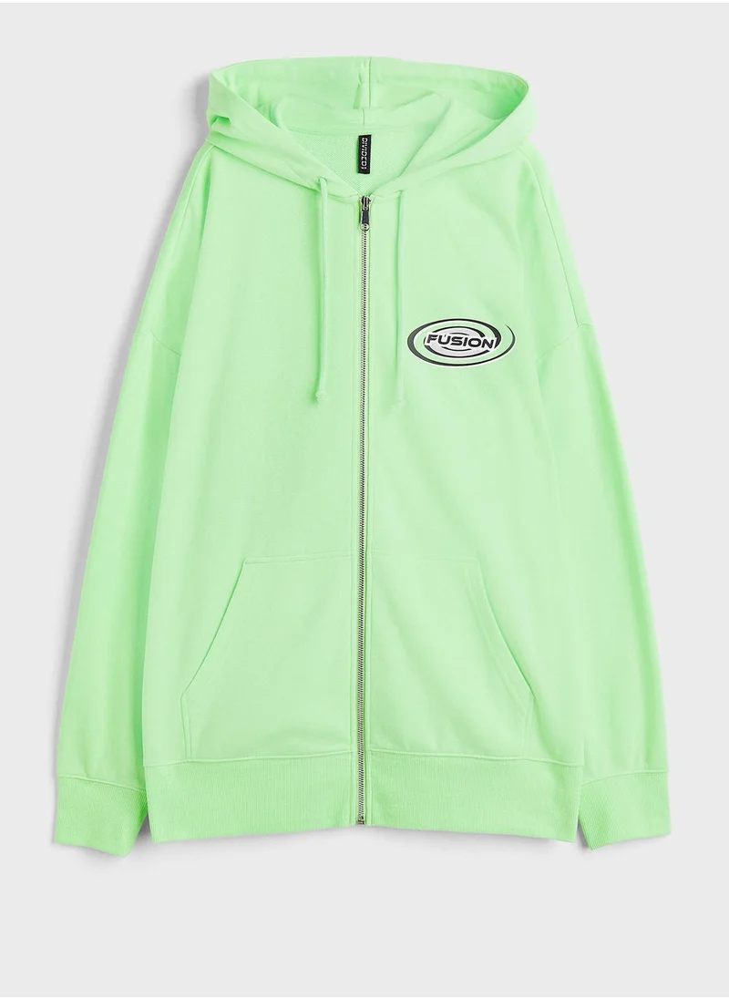 H&M Oversized Graphic Detail Hoodie