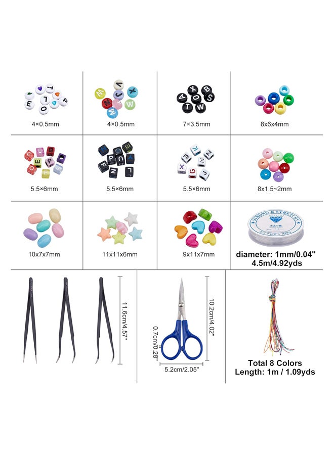 خرز أكريليك وخرز أوروبي، ملاقط مضادة للكهرباء الساكنة، مقص من الفولاذ المقاوم للصدأ، سلسلة كريستال وحبل مرن لصنع المجوهرات - Image 3