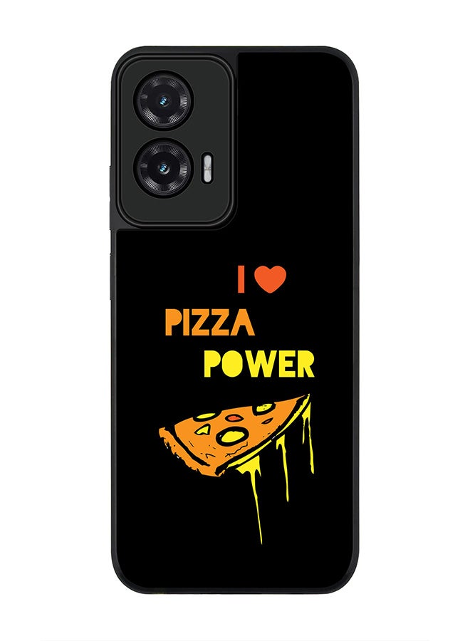 Stylizedd For Motorola Moto G35 Case,Slim fit Camera Protection, Shockproof Thin Phone cover  - I Love Pizza (Black)
