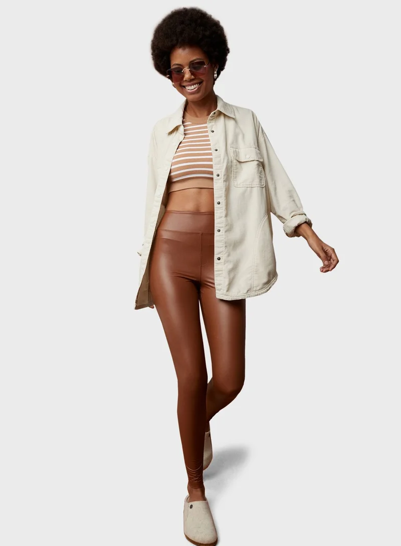 Aerie High Waist Pu Leggings