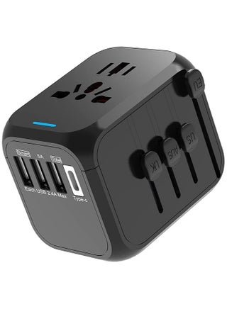Universal Travel Adapter, International Charger Power Adapter, Wall Charger AC Plug Adaptor with 3 USB And 1 Type-C for USA EU UK AUS, Black - pzsku/ZE072B25B6E92869C85FCZ/45/_/1708524881/2cc37252-07e0-4dd9-bded-a6f5957d6785