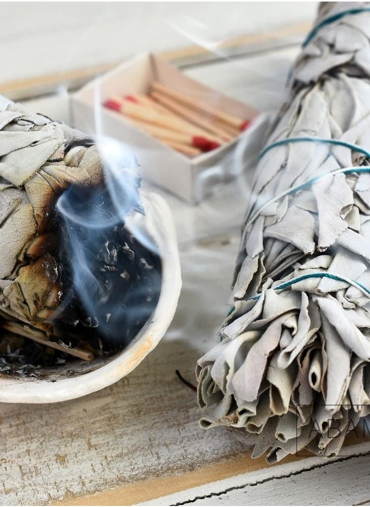 null - White Sage Bundles 3 Pack Sage Smudge Stick for Home Cleansing Incense Healing Meditation and California Smudge Sticks Rituals 4 Inch - Image 1
