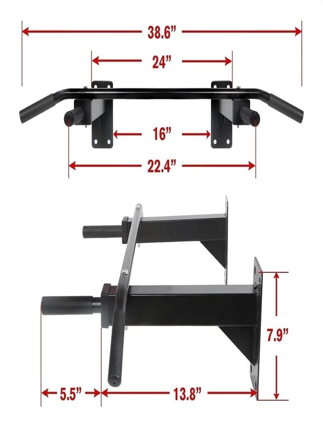Liffo® Wall Mounted Pull Up Bar/Chin Up Bar (Black) for Home Gym Heavy Duty - Image 5