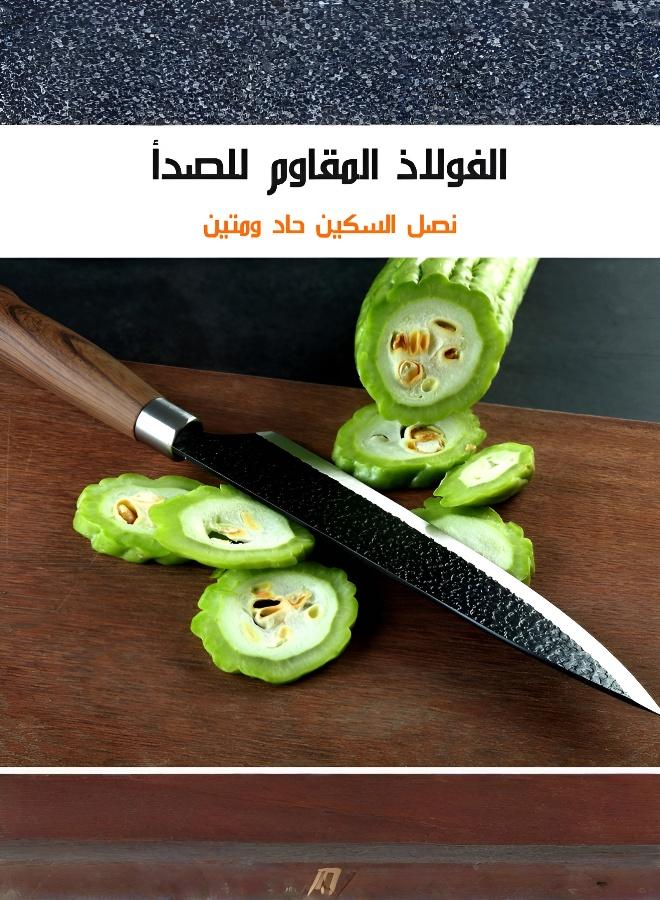 مجموعة سكاكين ست قطع بشفرات سوداء تصميم أوروبي للمطبخ المنزلي، تشمل سكين طاهٍ وسكين خبز ومقص وسكين فاكهة ومقشرة وسكين شرائح - Image 5