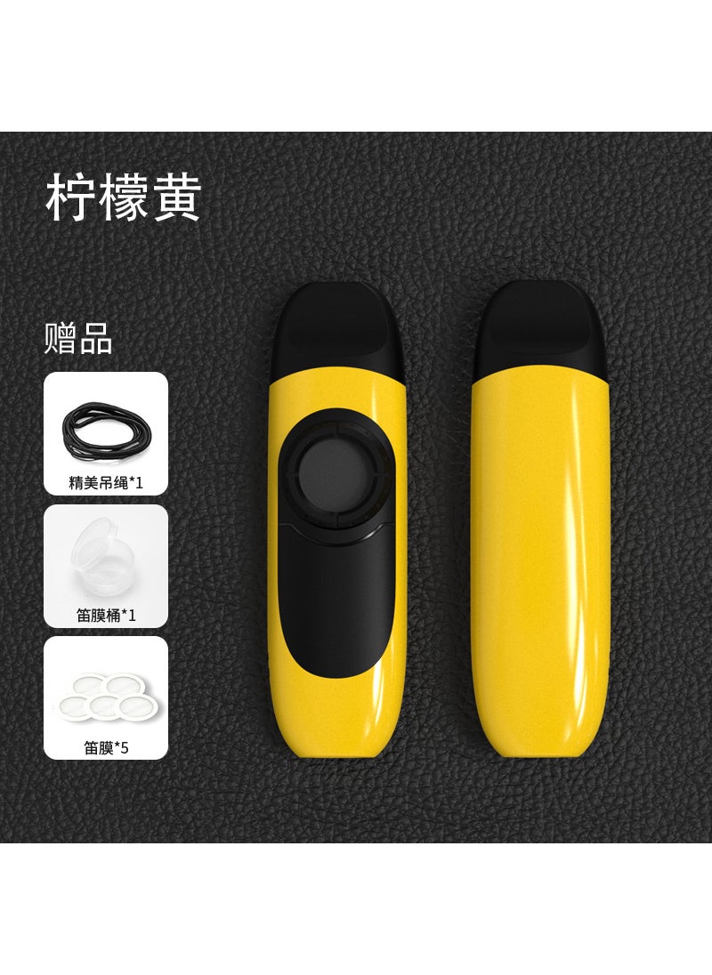 Generic Professional Performance Kazoo Electroacoustic Version Abs Easy To Play Beginner Harmonica Niche Accompaniment Instrument [Lemon yellow] + full set of accessories 