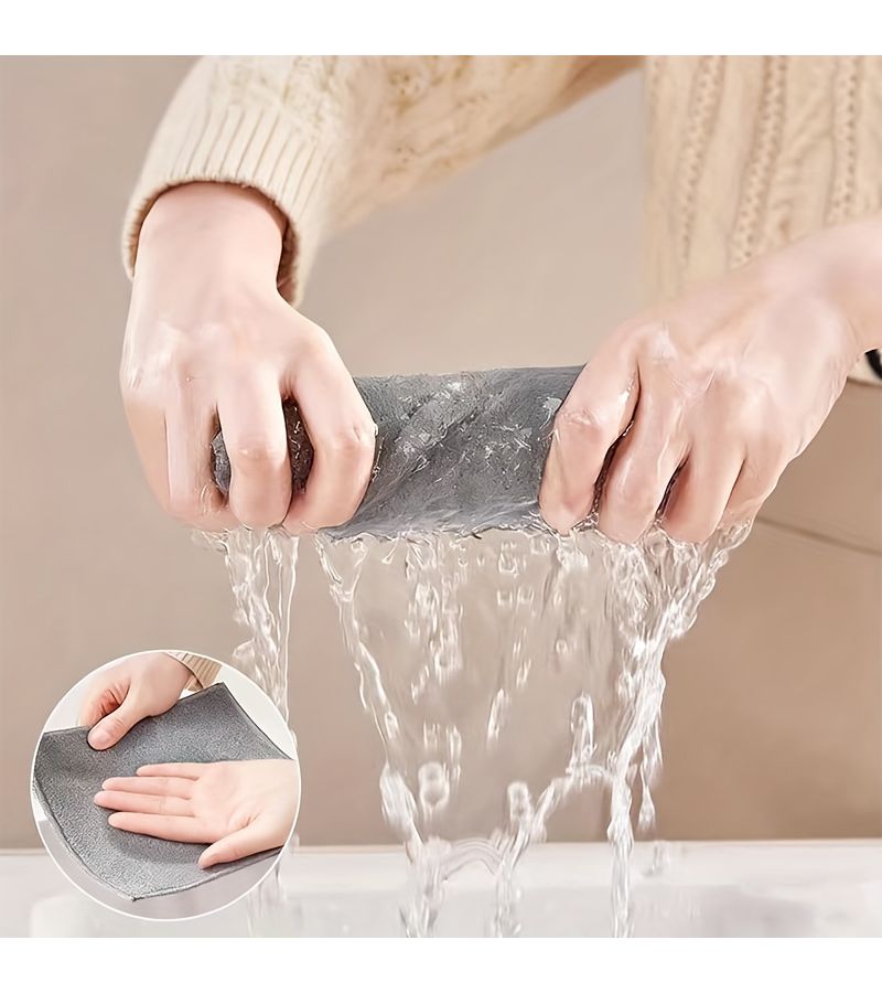 منشفة تنظيف مزدوجة الوجهين سميكة مطورة (عبوة من 5 قطع) لإزالة البقع من المطبخ - Image 5
