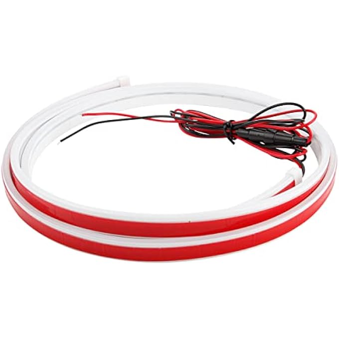 ريحني شريط إضاءة غطاء محرك السيارة، مصابيح LED نهارية أوتوماتيكية، 70 بوصة، مصباح أمامي مرن، 12 فولت، غطاء محرك عالمي، ديكور، ملحقات خارجية للسيارات والشاحنات والسيارات الرياضية متعددة الاستخدامات، مسح ديناميكي، تأثير بدء التشغيل، أحمر - Image 2