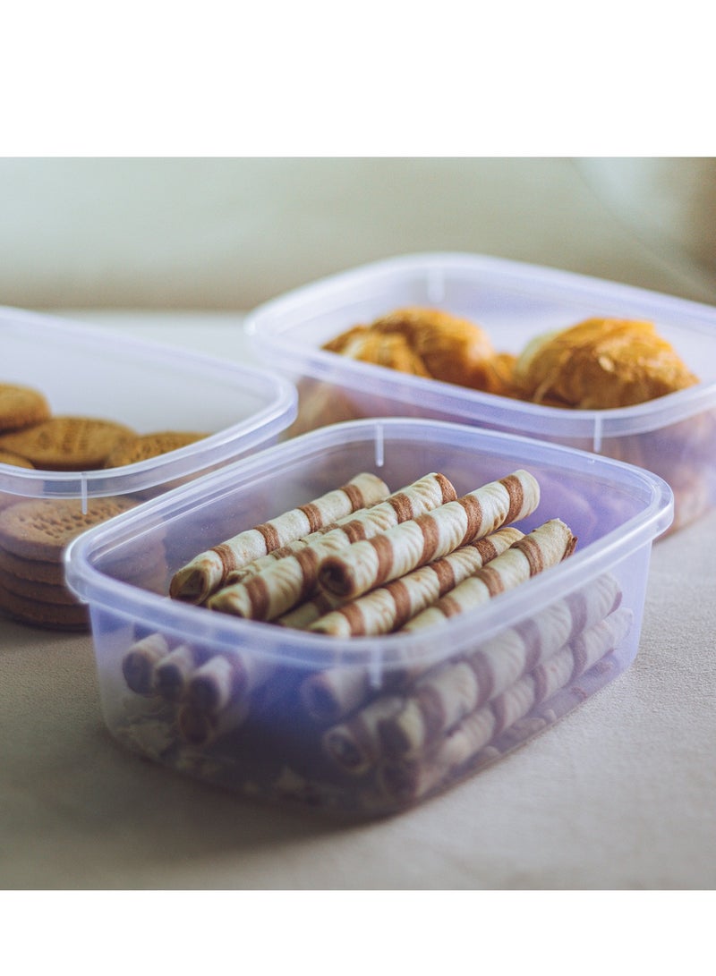 APPOLLO HOUSEWARE 3-Piece Crisper Food Container Set Large Purple 22 x 12 x 16.5cm - Image 3