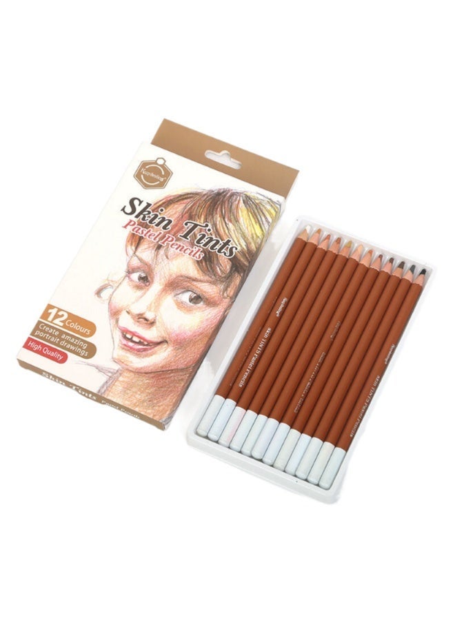 Keep Smiling Skin Tints Pastel Pencils, 12 Colours – High Quality & Non-Toxic - Image 2